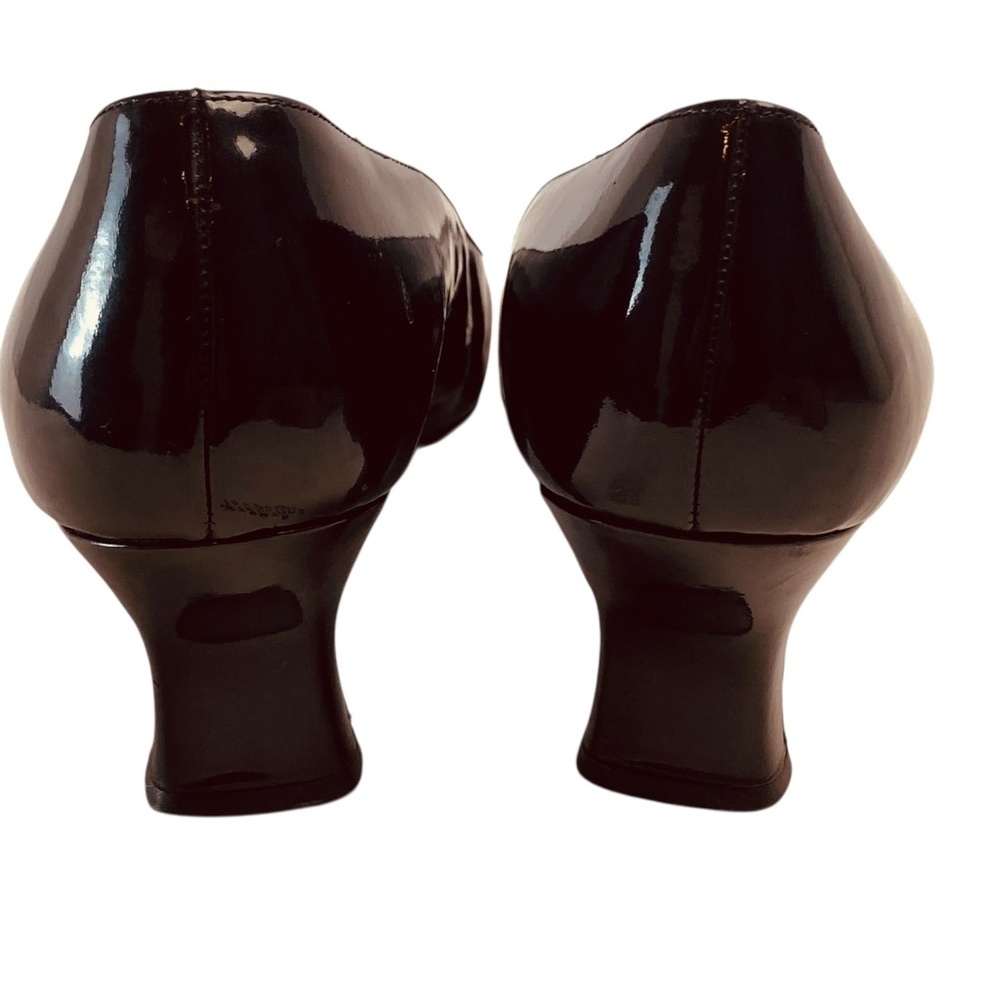 BALLY Vintage Women’s Patent Leather Uberta-05 Heels Square Toe In Black Size 8 - Picture 10 of 12